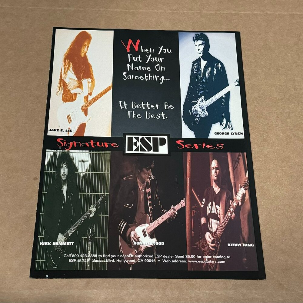 Jake E Lee / Lynch / Hammett / Wood / Kerry King - ESP Guitars - 1996 Print Ad